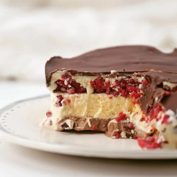 Semifreddo de Frambuesas y dos Chocolates